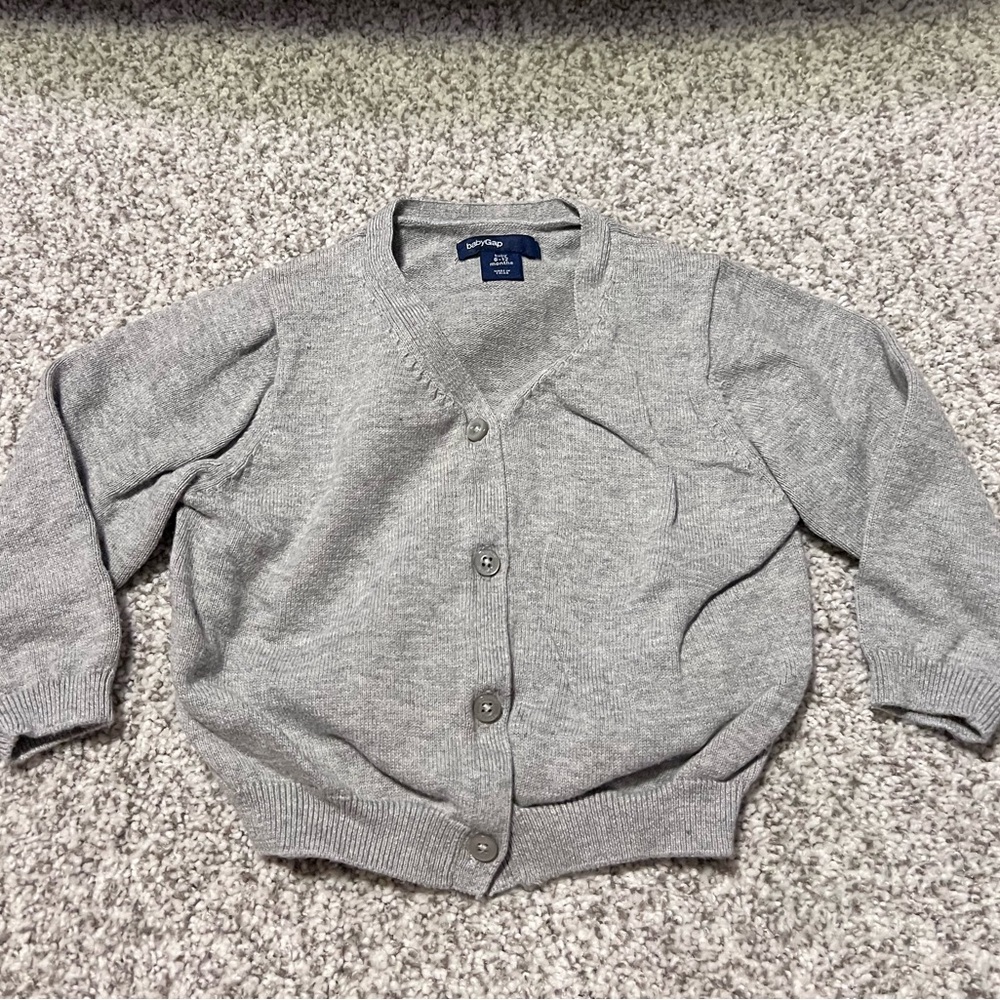 GAP Kids Heather Gray Cardigan Sweater